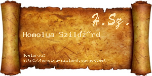 Homolya Szilárd névjegykártya